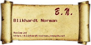 Blikhardt Norman névjegykártya